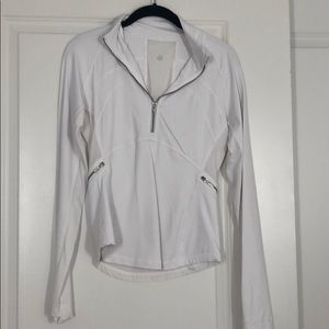 White lulu half zip